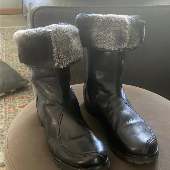 Spring Step Black Winter Boots Durable Leather - Picture 4 of 5